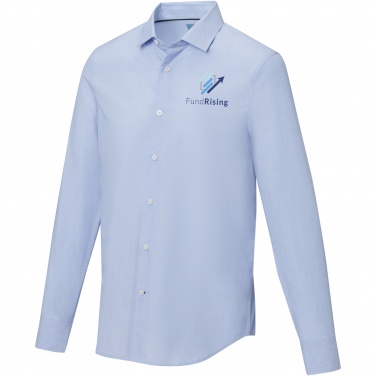 Logo trade promotional giveaways image of: Cuprite long sleeve men's organic shirt