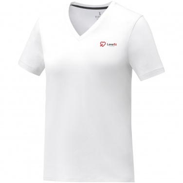 Logo trade promotional gift photo of: Somoto short sleeve women's V-neck t-shirt 