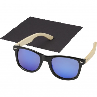 Logo trade promotional merchandise picture of: Taiyō rPET/bamboo mirrored polarized sunglasses in gift box