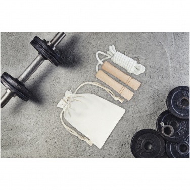 Logo trade advertising product photo of: Denise wooden skipping rope in cotton pouch