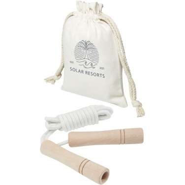 Logo trade corporate gifts image of: Denise wooden skipping rope in cotton pouch