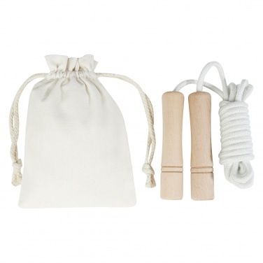 Logo trade promotional product photo of: Denise wooden skipping rope in cotton pouch
