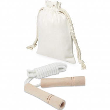 Logo trade promotional giveaways picture of: Denise wooden skipping rope in cotton pouch