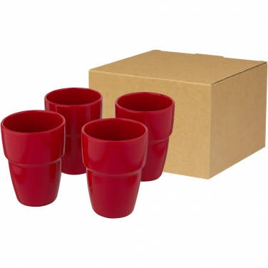 Logo trade promotional giveaway photo of: Staki 4-piece 280 ml stackable mug gift set
