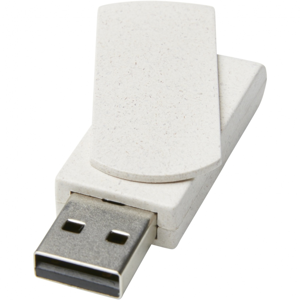 Logo trade promotional items picture of: Rotate 4GB wheat straw USB flash drive