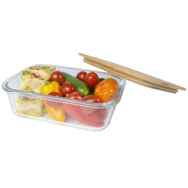 Logo trade promotional product photo of: Roby glass lunch box with bamboo lid