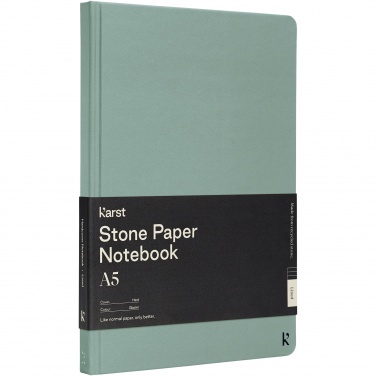 Logo trade promotional giveaway photo of: Karst® A5 stone paper hardcover notebook - lined