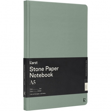 Logotrade promotional item image of: Karst® A5 stone paper hardcover notebook - lined