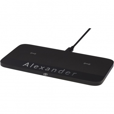 Logo trade promotional items picture of: Hybrid 15W premium dual wireless charging pad