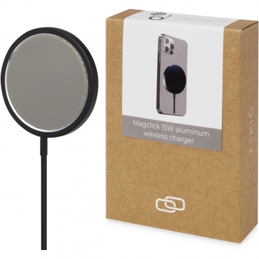 Logo trade promotional merchandise picture of: Magclick 15W aluminium wireless charger
