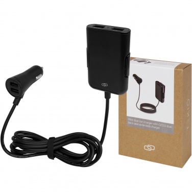 Logotrade promotional merchandise photo of: Pilot dual car charger with QC 3.0 dual back seat extended charger