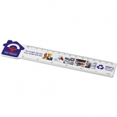 Logo trade corporate gift photo of: Tait 15 cm house-shaped recycled plastic ruler