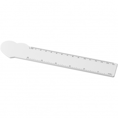 Logo trade promotional merchandise image of: Tait 15 cm heart-shaped recycled plastic ruler