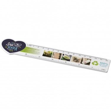 Logo trade promotional item photo of: Tait 15 cm heart-shaped recycled plastic ruler