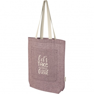 Logo trade business gifts image of: Pheebs 150 g/m² recycled cotton tote bag with front pocket 9L