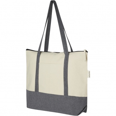 Logotrade promotional gift picture of: Repose 320 g/m² recycled cotton zippered tote bag 10L