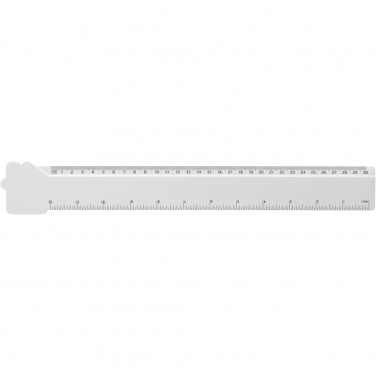 Logo trade promotional merchandise picture of: Tait 30cm house-shaped recycled plastic ruler