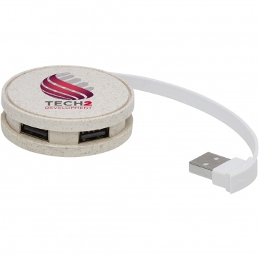 Logotrade advertising product picture of: Kenzu wheat straw USB hub