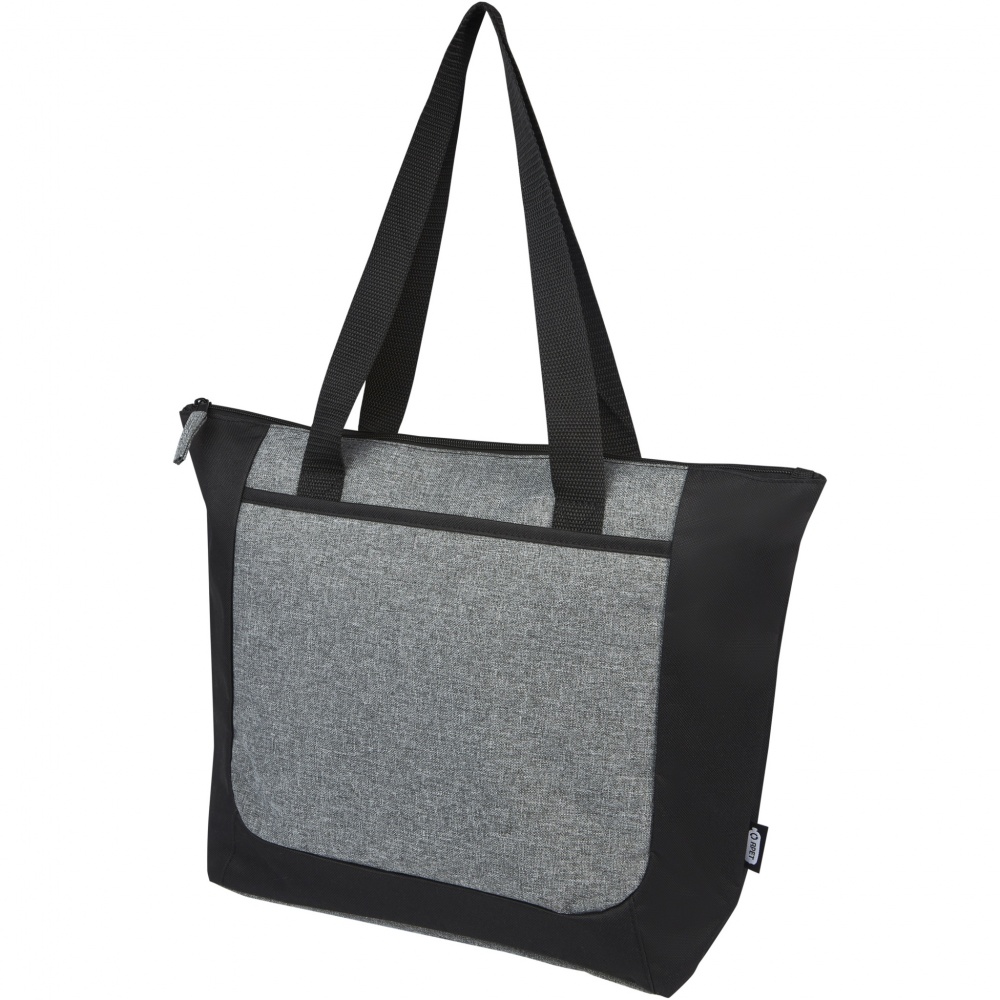 Logo trade promotional merchandise image of: Reclaim GRS recycled two-tone zippered tote bag 15L