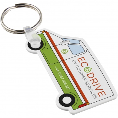 Logo trade promotional giveaways picture of: Tait van-shaped recycled keychain