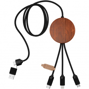 Logotrade corporate gift image of: SCX.design C40 5-in-1 rPET light-up logo charging cable and 10W charging pad