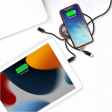 Logotrade promotional item picture of: SCX.design C40 5-in-1 rPET light-up logo charging cable and 10W charging pad
