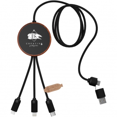 Logo trade corporate gift photo of: SCX.design C40 5-in-1 rPET light-up logo charging cable and 10W charging pad