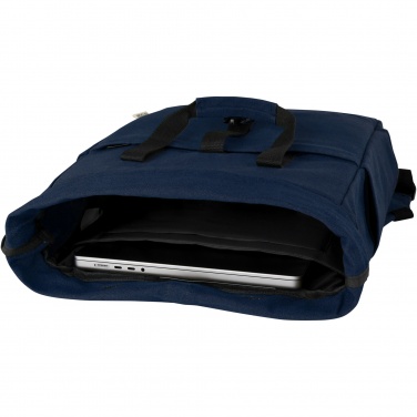 Logo trade business gift photo of: Joey 15” GRS recycled canvas rolltop laptop backpack 15L