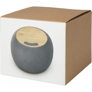Logo trade promotional gifts picture of: Ecofiber bamboo/RPET Bluetooth® speaker and wireless charging pad