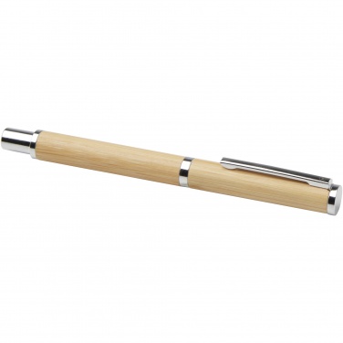 Logo trade promotional gifts image of: Apolys bamboo ballpoint and rollerball pen gift set 