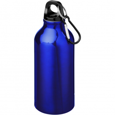 Logotrade promotional product image of: Oregon 400 ml RCS certified recycled aluminium water bottle with carabiner