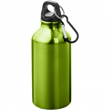 Logo trade promotional items picture of: Oregon 400 ml RCS certified recycled aluminium water bottle with carabiner