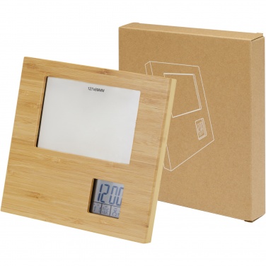 Logotrade promotional products photo of: Sasa bamboo photo frame with thermometer
