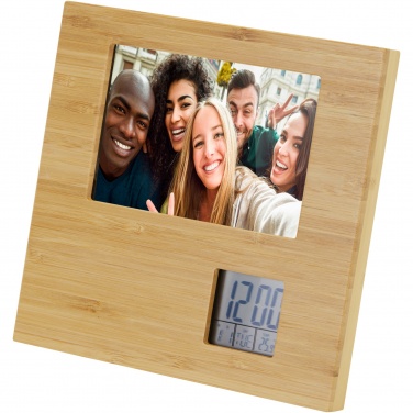 Logotrade promotional merchandise image of: Sasa bamboo photo frame with thermometer