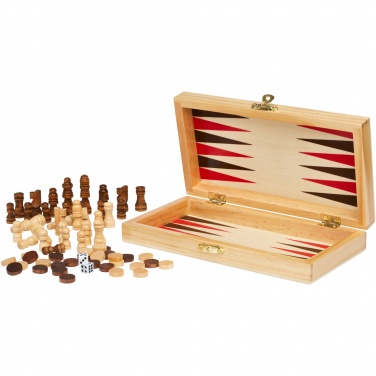 Logo trade promotional gifts image of: Mugo 3-in-1 wooden game set