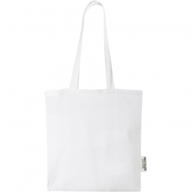 Logo trade promotional giveaways image of: Madras 140 g/m2 GRS recycled cotton tote bag 7L