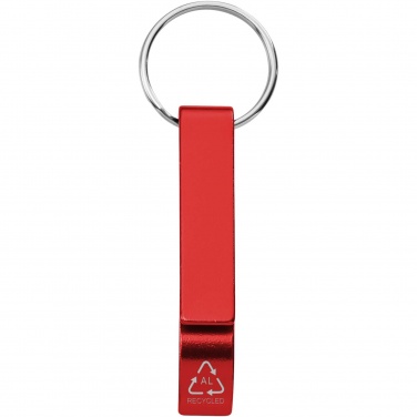 Logo trade promotional gift photo of: Tao RCS recycled aluminium bottle and can opener with keychain 