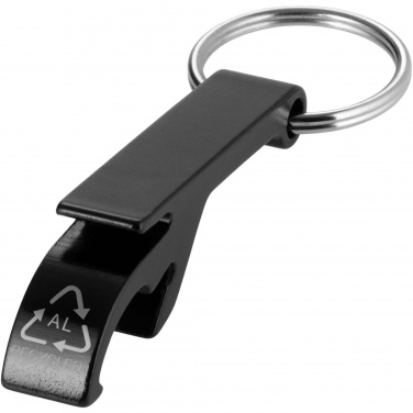 Logo trade corporate gifts image of: Tao RCS recycled aluminium bottle and can opener with keychain 
