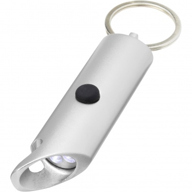 Logotrade business gift image of: Flare RCS recycled aluminium IPX LED light and bottle opener with keychain