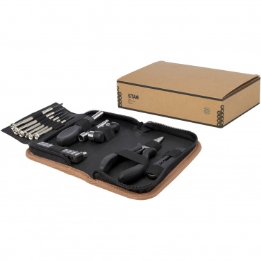 Logotrade promotional merchandise picture of: Spike 24-piece RCS recycled plastic tool set with cork pouch