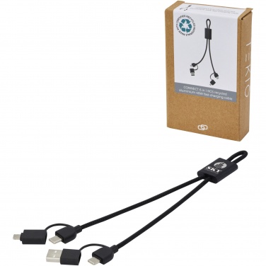 Logo trade promotional gifts picture of: Connect 6-in-1 RCS recycled aluminium 45W quick charge & data transfer cable