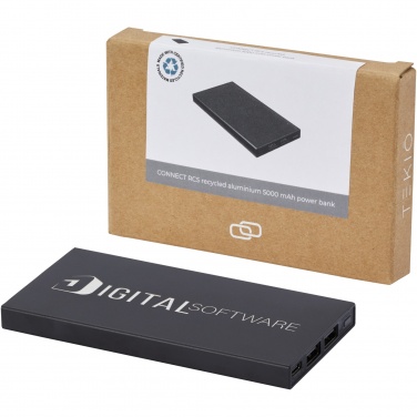 Logotrade advertising product picture of: Connect 5000 mAh recycled aluminium power bank 