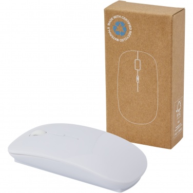 Logo trade promotional products image of: Menlo RCS recycled plastic wireless mouse 