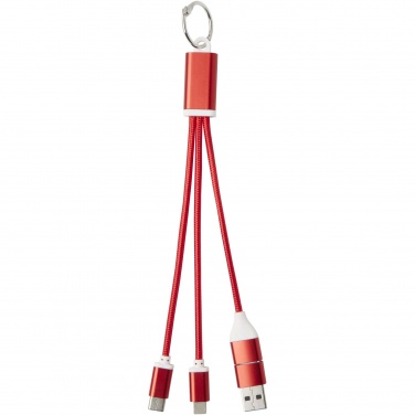 Logotrade corporate gift picture of: Metal 4-in-1 recycled aluminium charging cable with keychain