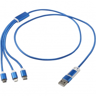 Logo trade business gift photo of: Versatile 5-1 recycled aluminium charging cable