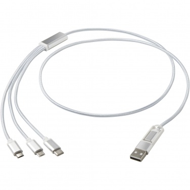 Logo trade business gifts image of: Versatile 5-1 recycled aluminium charging cable