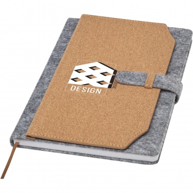 Logo trade promotional merchandise picture of: Viviana A5 recycled felt and cork notebook