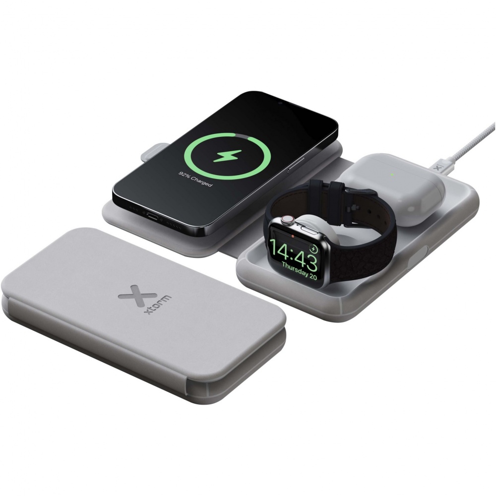 Logo trade advertising products picture of: Xtorm XWF31 15W foldable 3-in-1 wireless travel charger