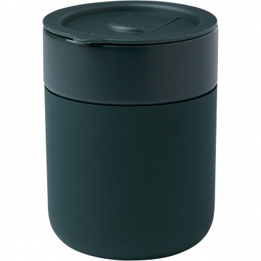 Logo trade promotional items image of: Java 330 ml ceramic tumbler with silicone wrap and plastic lid