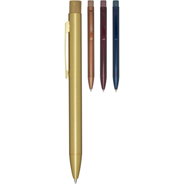 Logo trade promotional giveaway photo of: Beatriz recycled brass ballpoint pen